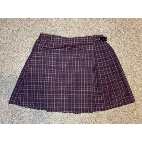 Wild Fable Dresses & Skirts - Women Plaid Pleated Skater Skirt Belted School Girl Grunge 90s Y2k Emo Street S